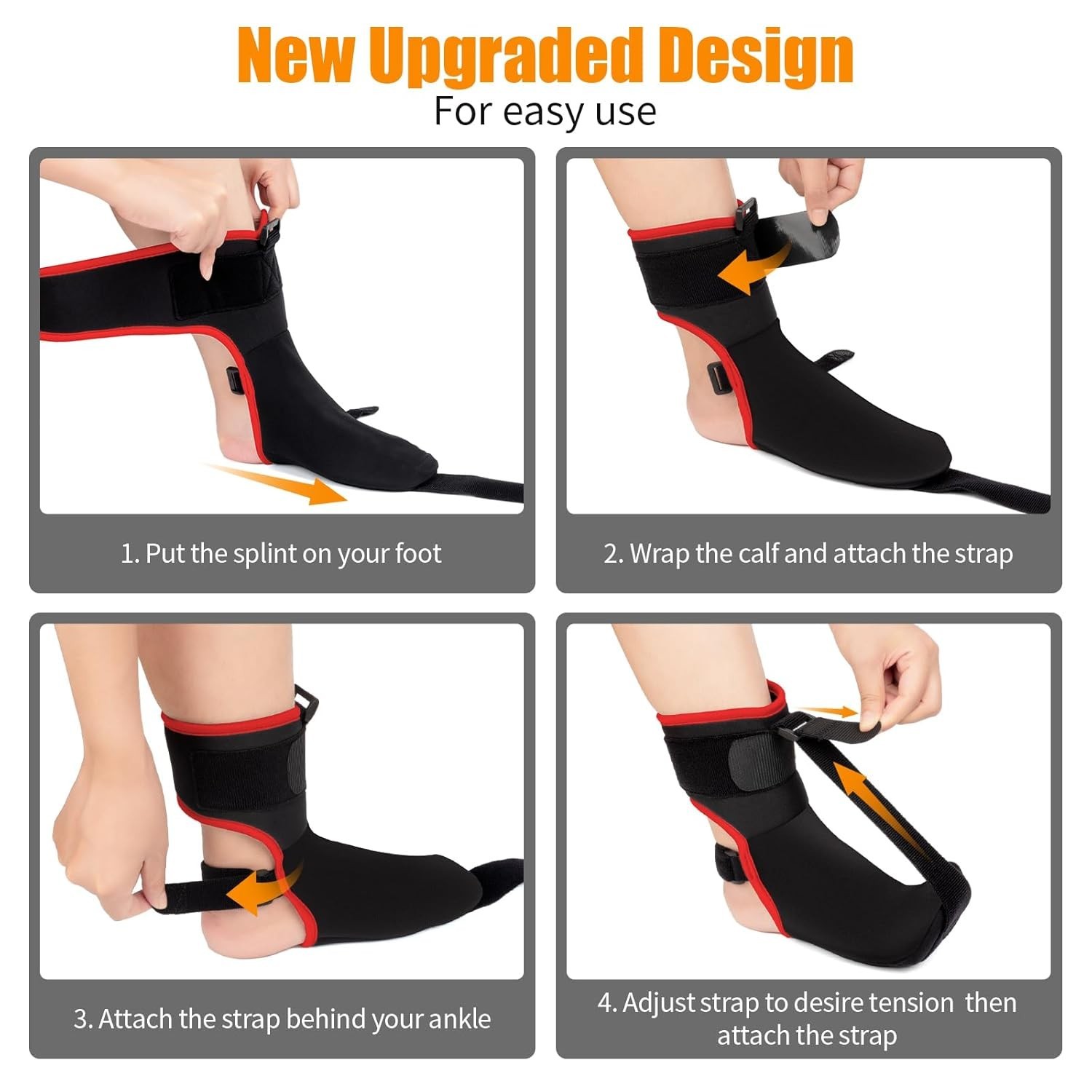 Lightweight Plantar Fasciitis Night Sock with Non-Slip Ankle Strap – Medium Size