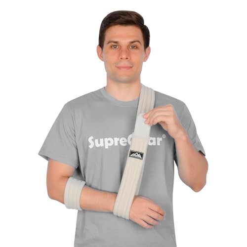 Arm Sling, Adjustable Arm Support Strap, Lightweight Shoulder Immobilizer Grey