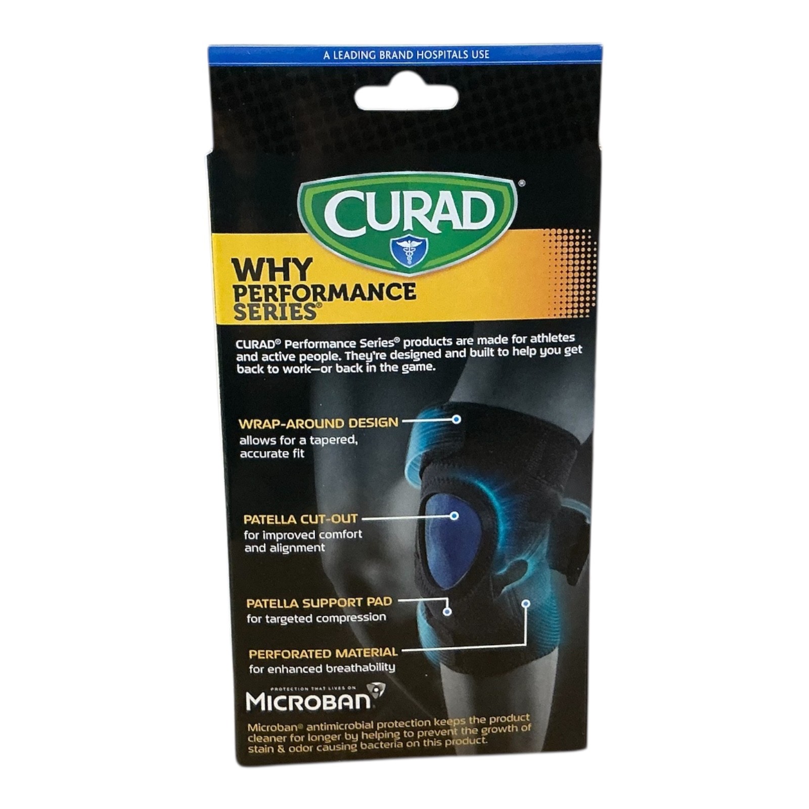 CURAD Performance Series Knee Support Adjustable Universal Patella Pad Microban
