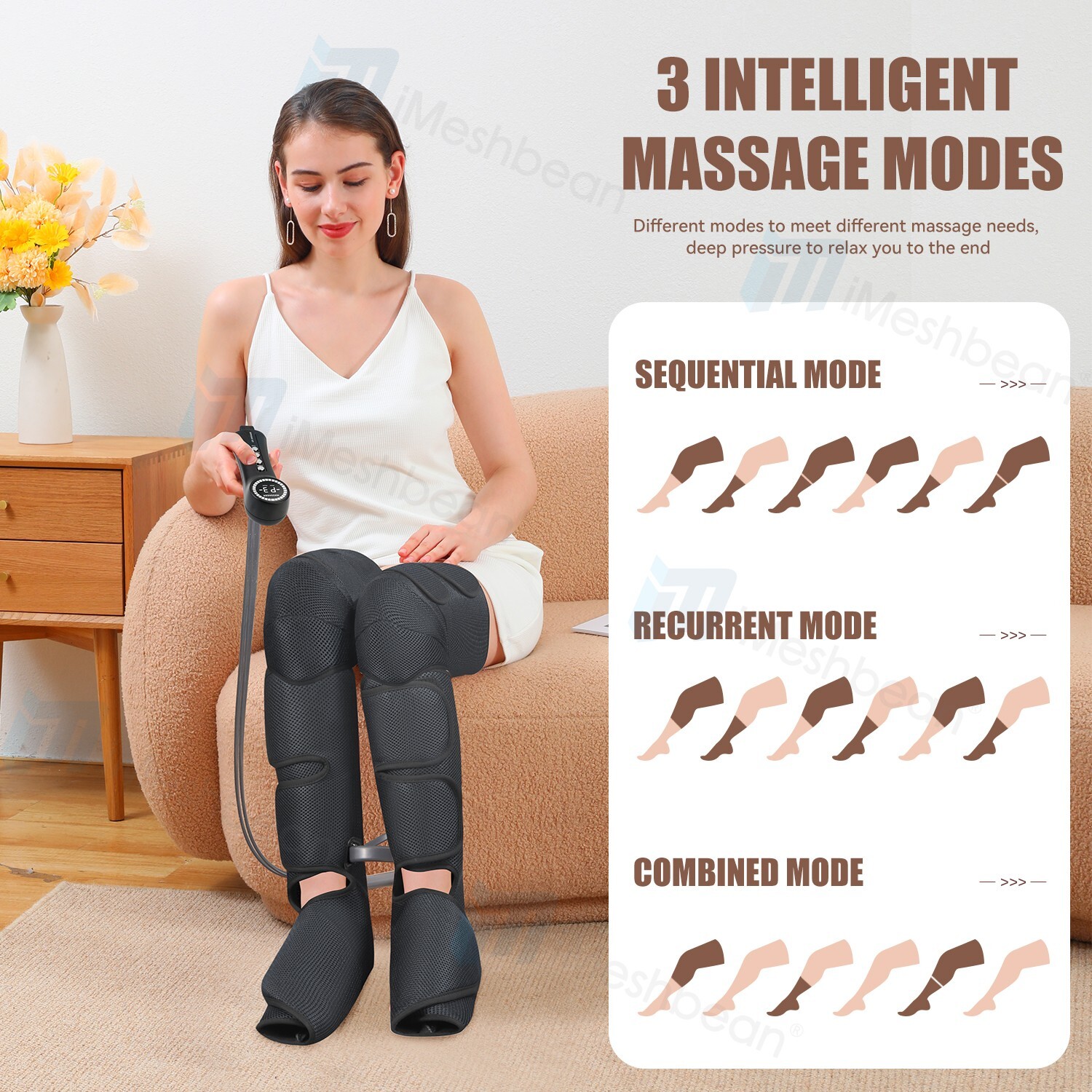 Shiatsu Electric Foot Calf Massager Massage Machine Ankle Leg Kneading Heating