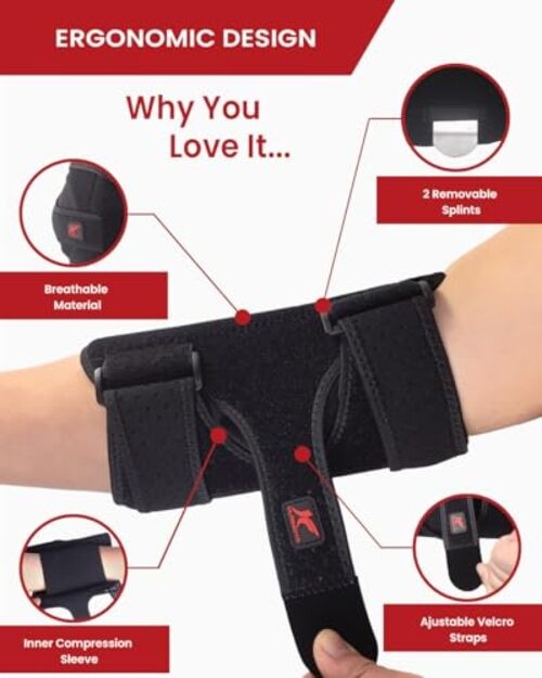 Elbow Brace Comfortable Night Sleep, Cubital Tunnel Syndrome, Large Universal