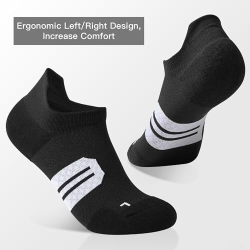 BUDERMMY Womens Ankle Compression Socks with Arch Support 6-8 Only Black