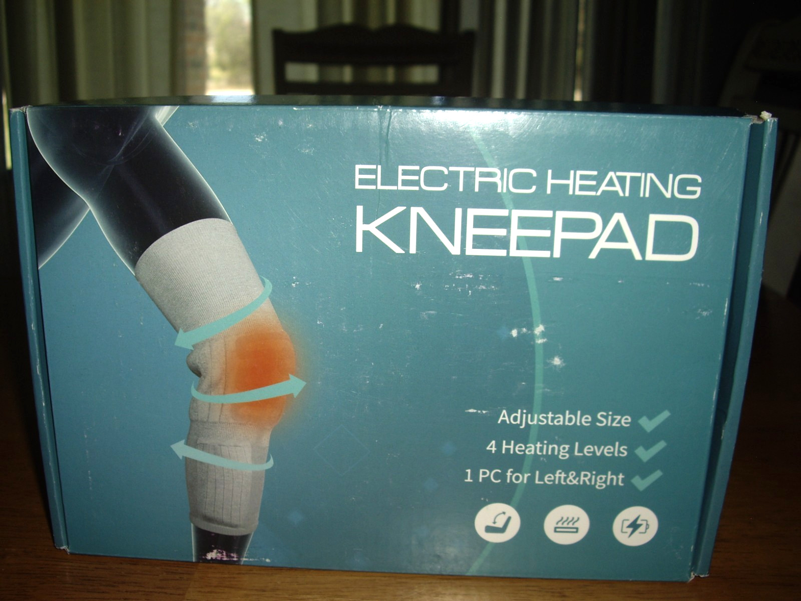 T34 NEW Electric Heating Messager Kneepad Adjustable Size 4 Heating Levels