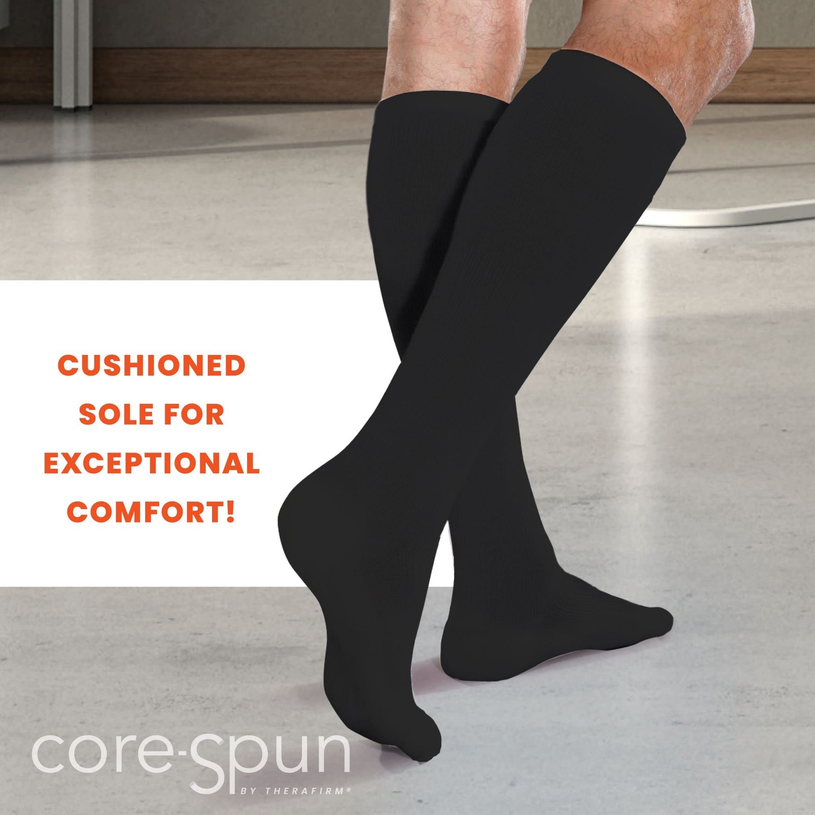 Core-Spun Cushioned 20-30mmHg Moderate Graduated Compression Support Knee Hig…