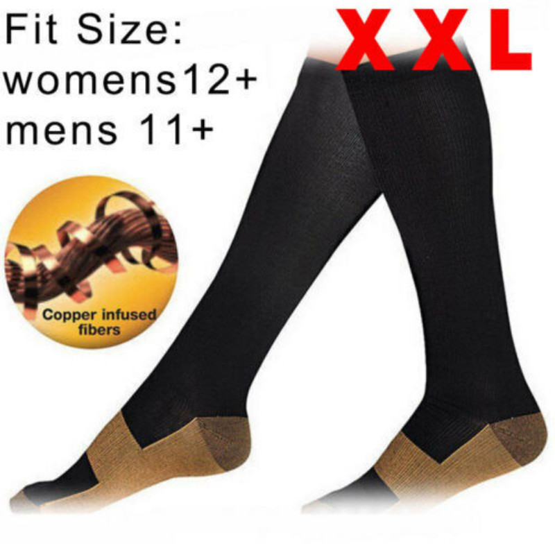 20-30mmH Copper Compression Socks Relief Stockings Graduated Support Men Women
