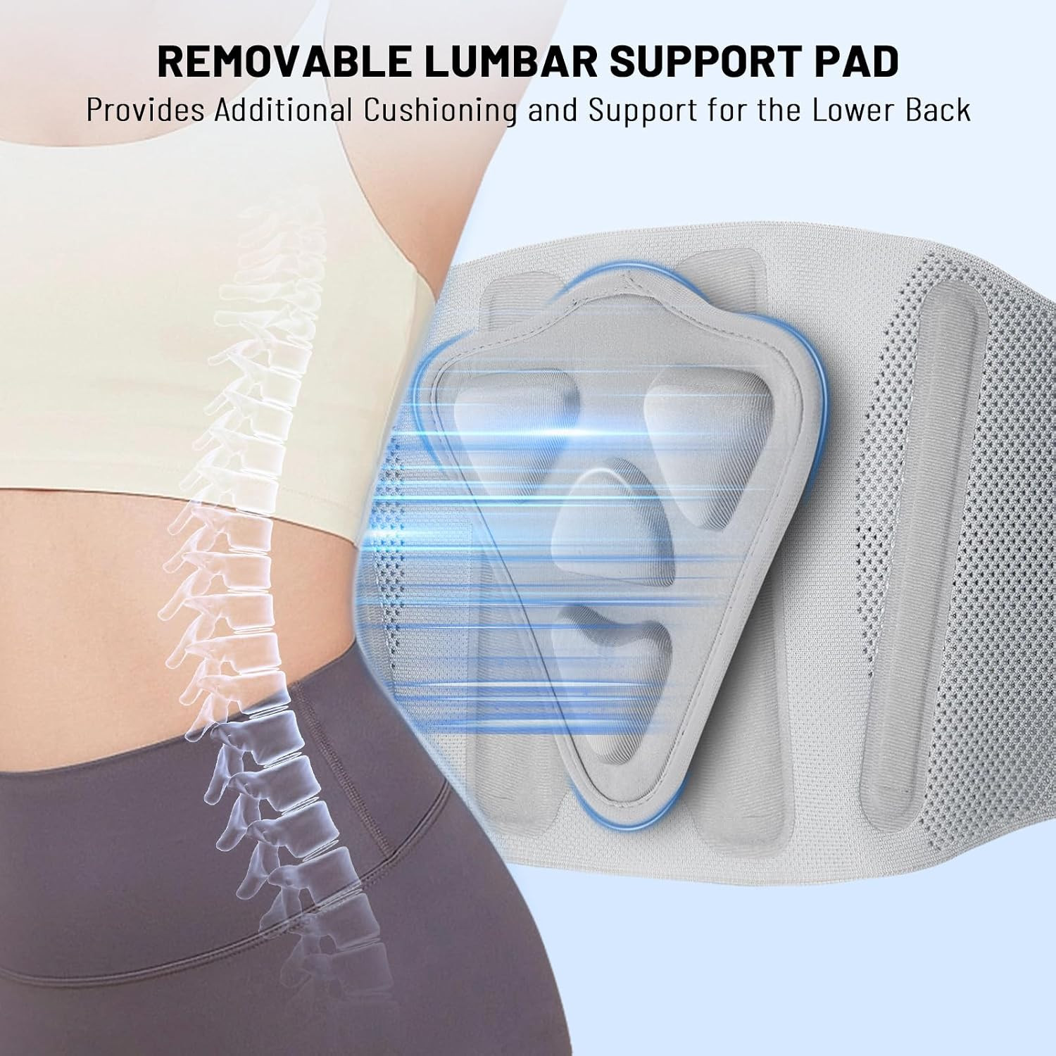 Adjustable Back Brace-Size M(Belly 29.5-37.4 in),360° Support with 4 Steel Stay