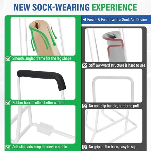 Compression Sock Aid Device – Adaptive Stocking Donner Tool for Seniors, Medium