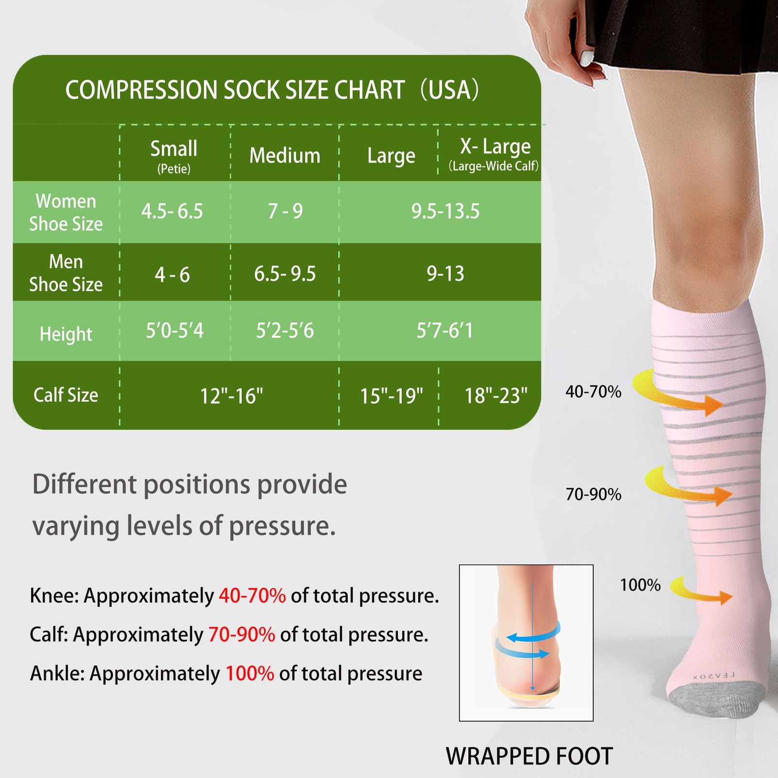 Viscose Made from Bamboo Compression Socks for Pregnant Women 20-30 mmHg Knee…