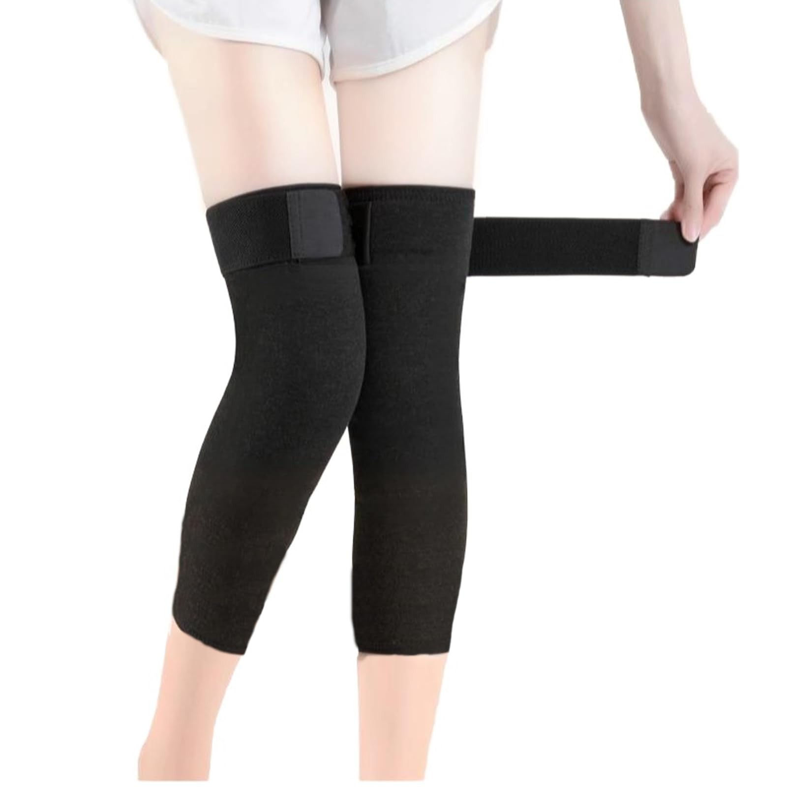 Men Women Thick Wool Leg Warmers Winter Thermal Ski Cycling Knee Brace Sleeve