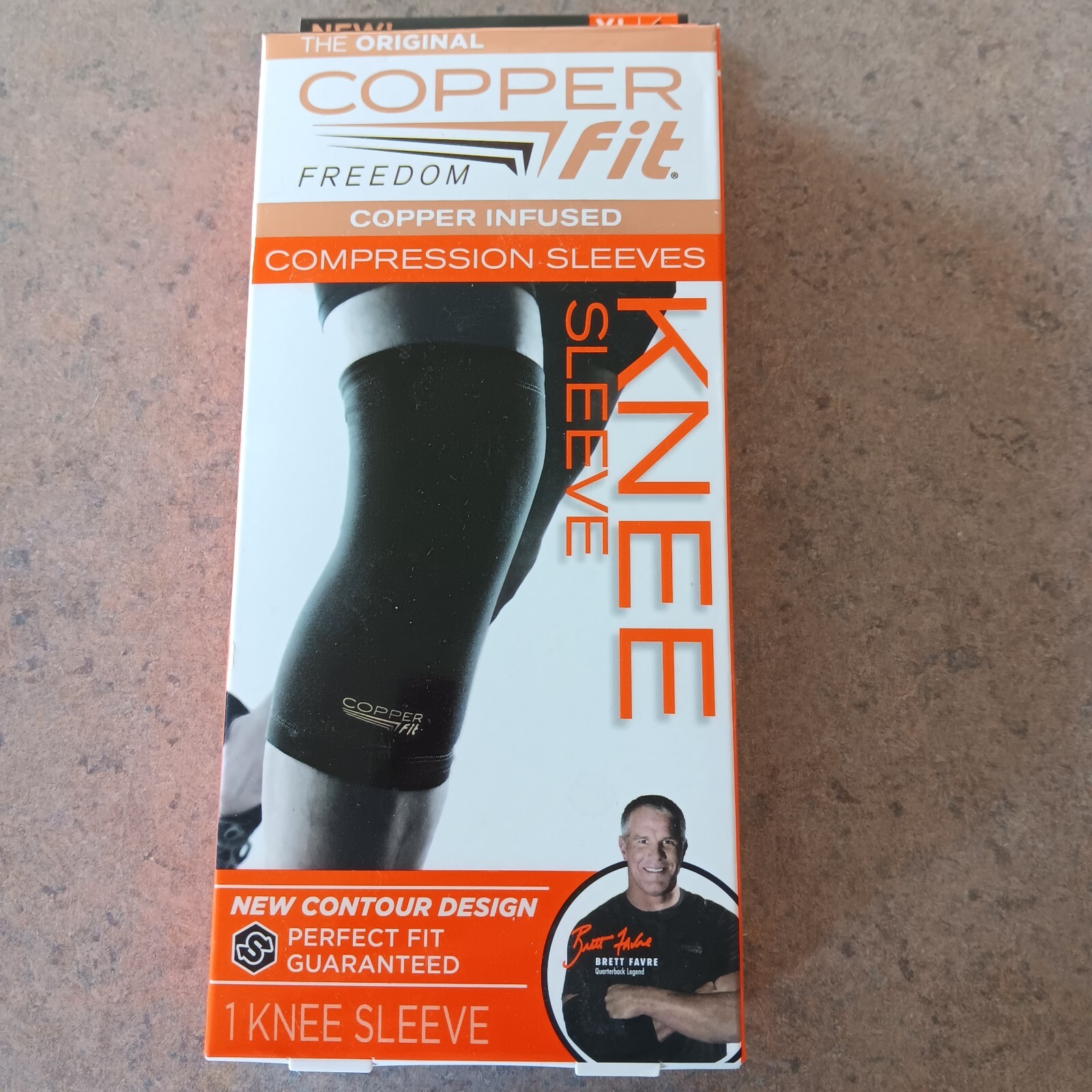 Copper Fit Freedom Copper Infused Compression Knee Sleeve – Size XL – Black