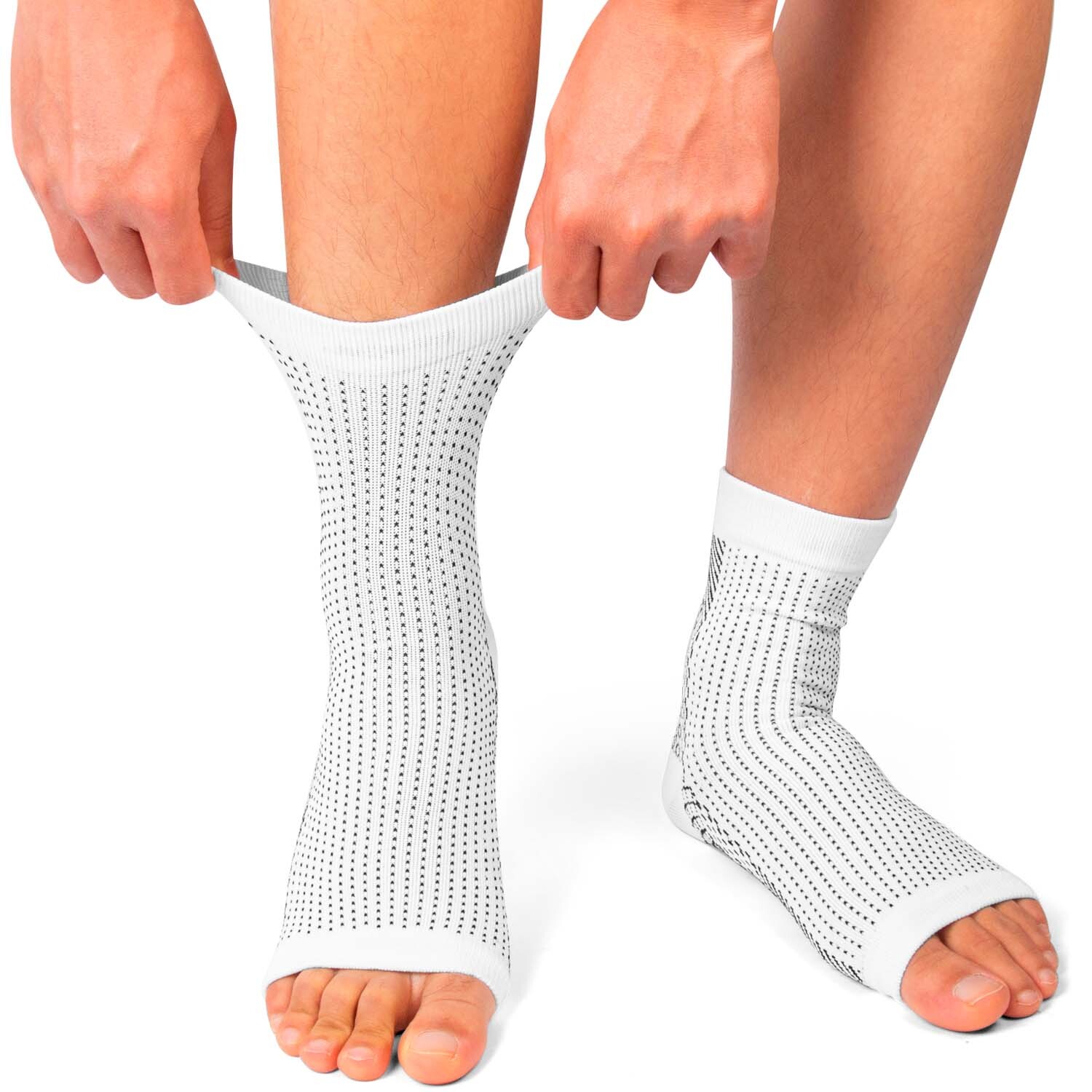3Pairs Compression Toeless Socks Ankle Brace Support Fasciitis Pain Foot Relief