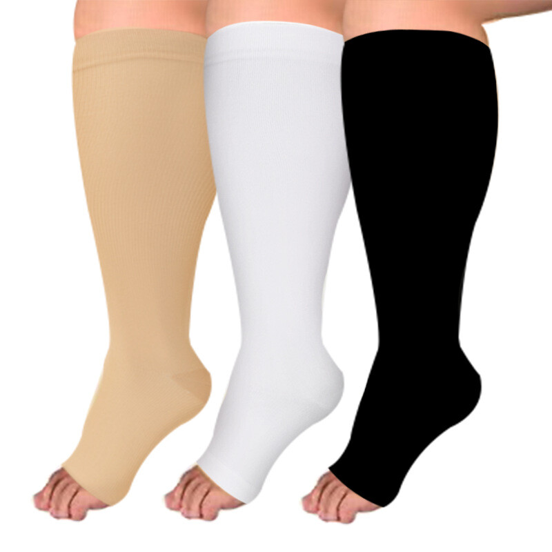 3/4/5 Pairs Plus Size Compression Socks Extra Wide Calf Knee High Support Socks