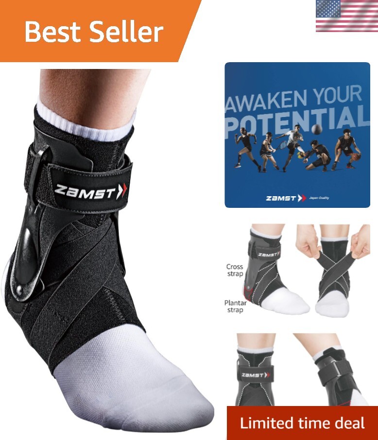 A2-DX Sports Ankle Brace with Protective Guards For High Ankle Sprains and Ch…