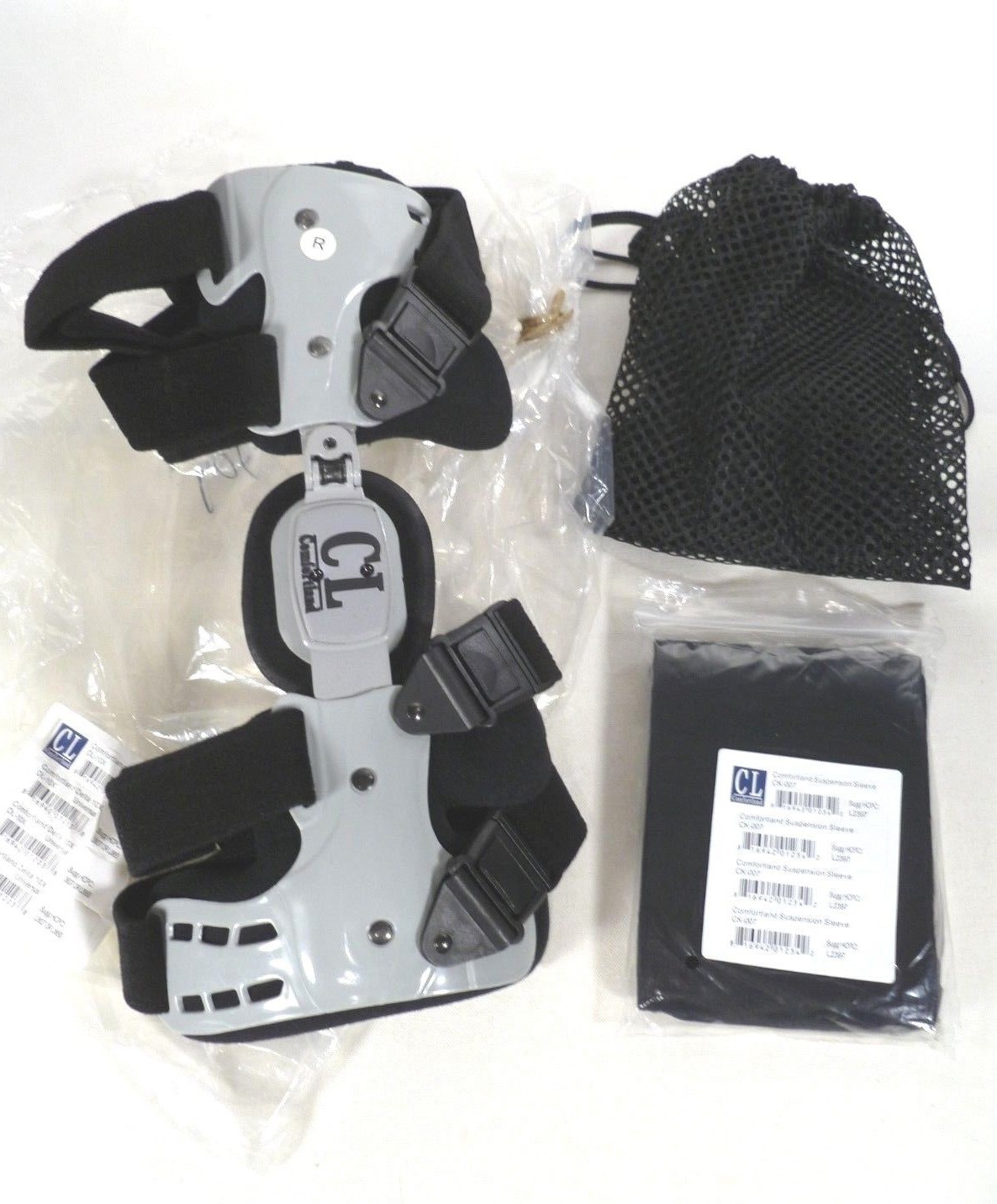 Comfortland Delta DL-10X Right Knee Brace with Suspension Sleeve & Mesh Bag