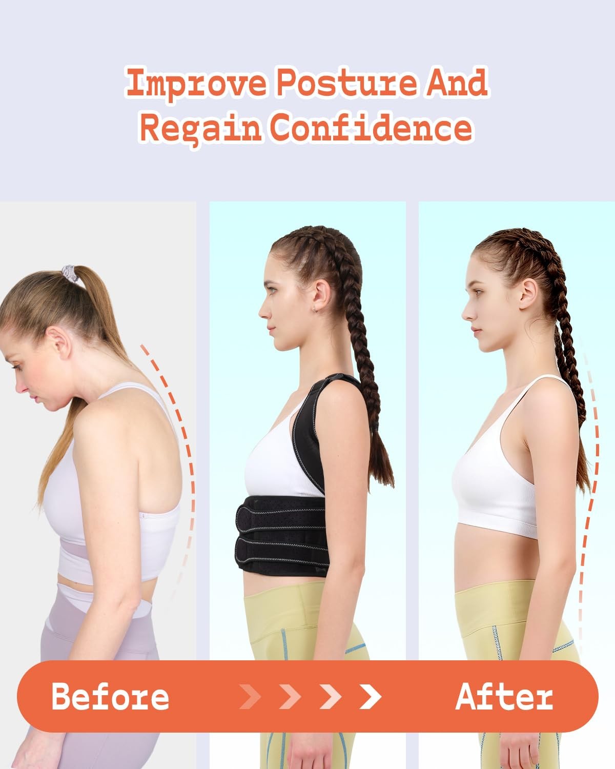 BAREKE Back Brace Posture Corrector for Women and Men: 2-in-1 Small, black