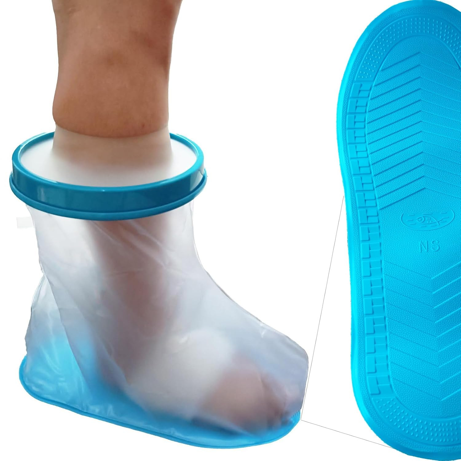 Non‑Slip Waterproof Foot Cast Cover for Showering, Reusable Adult Foot Cast Prot