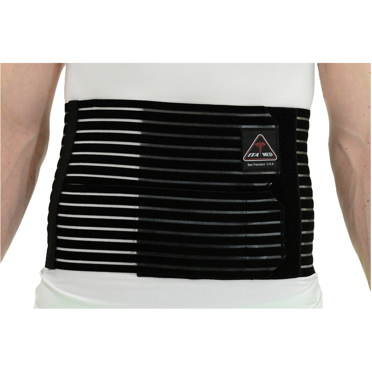 ITA-MED Men’s Light Abdominal Support Binder – Breathable Elastic – Made in USA