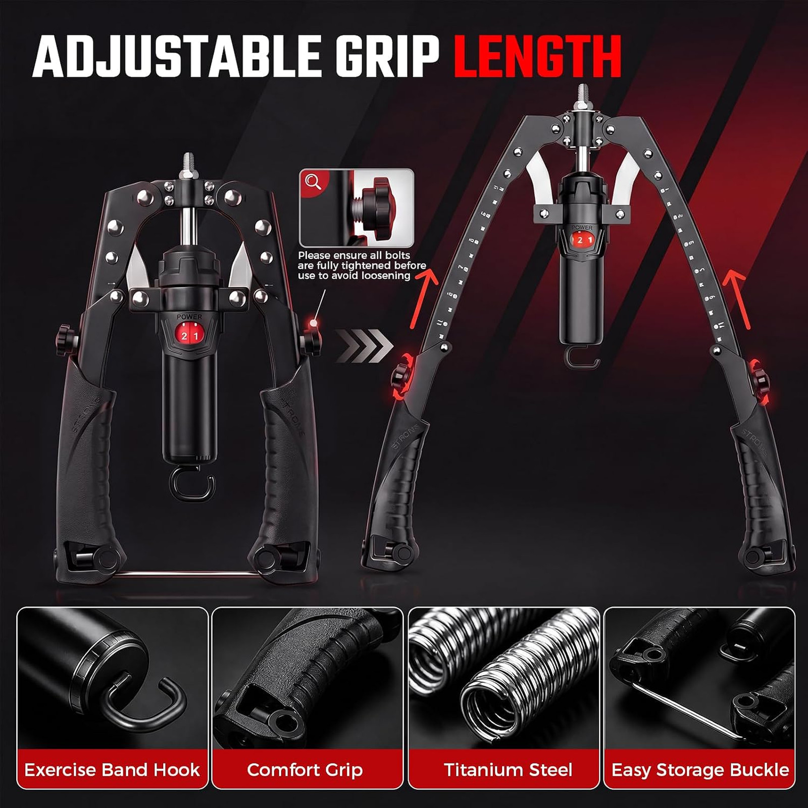 Twister Arm Trainer, Extra Hand Grip Strengthener 3-in-1 Adjustable 22-440lbs