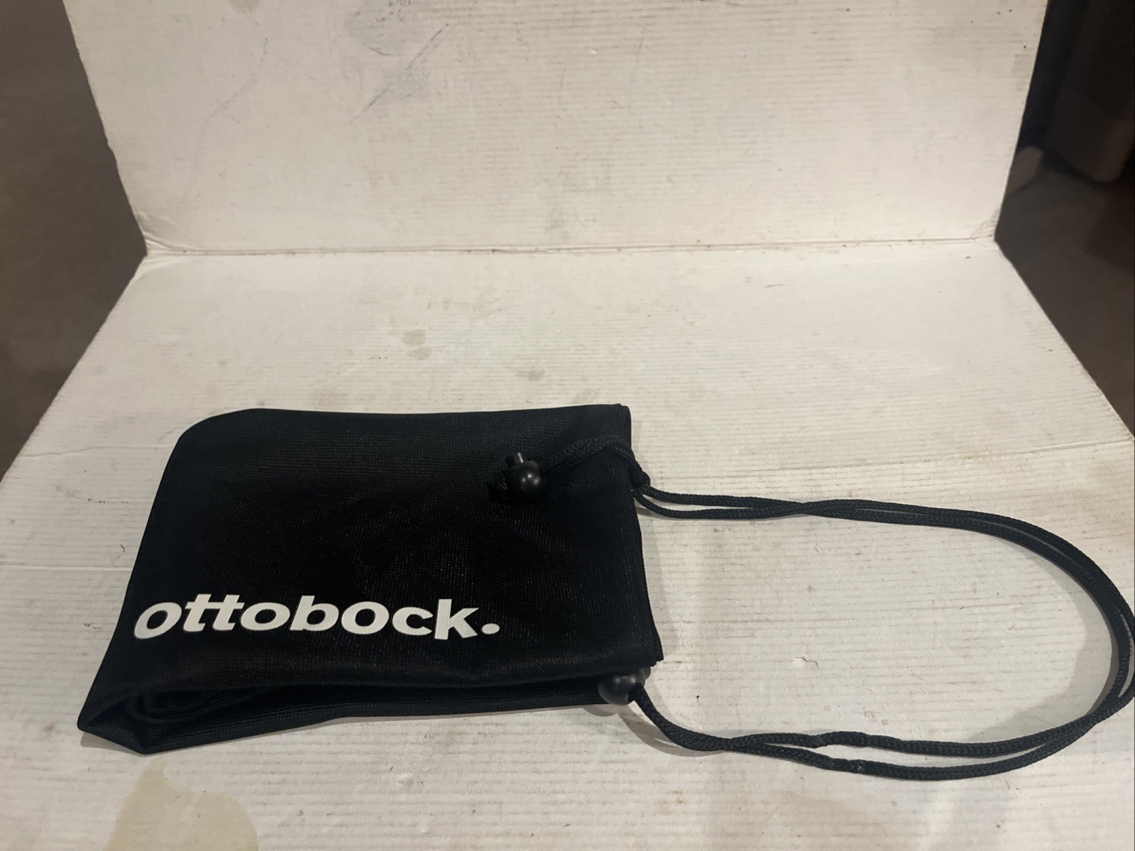 Otto Bock Ottobock Drawstring Bag Sling Pack Black Preowned About 15” x 20” Nice