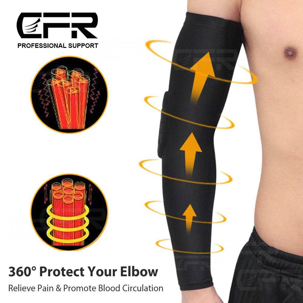 Compression Sleeve Arm Elbow Support Brace Joint Honeycomb Pad Arthritis Workout