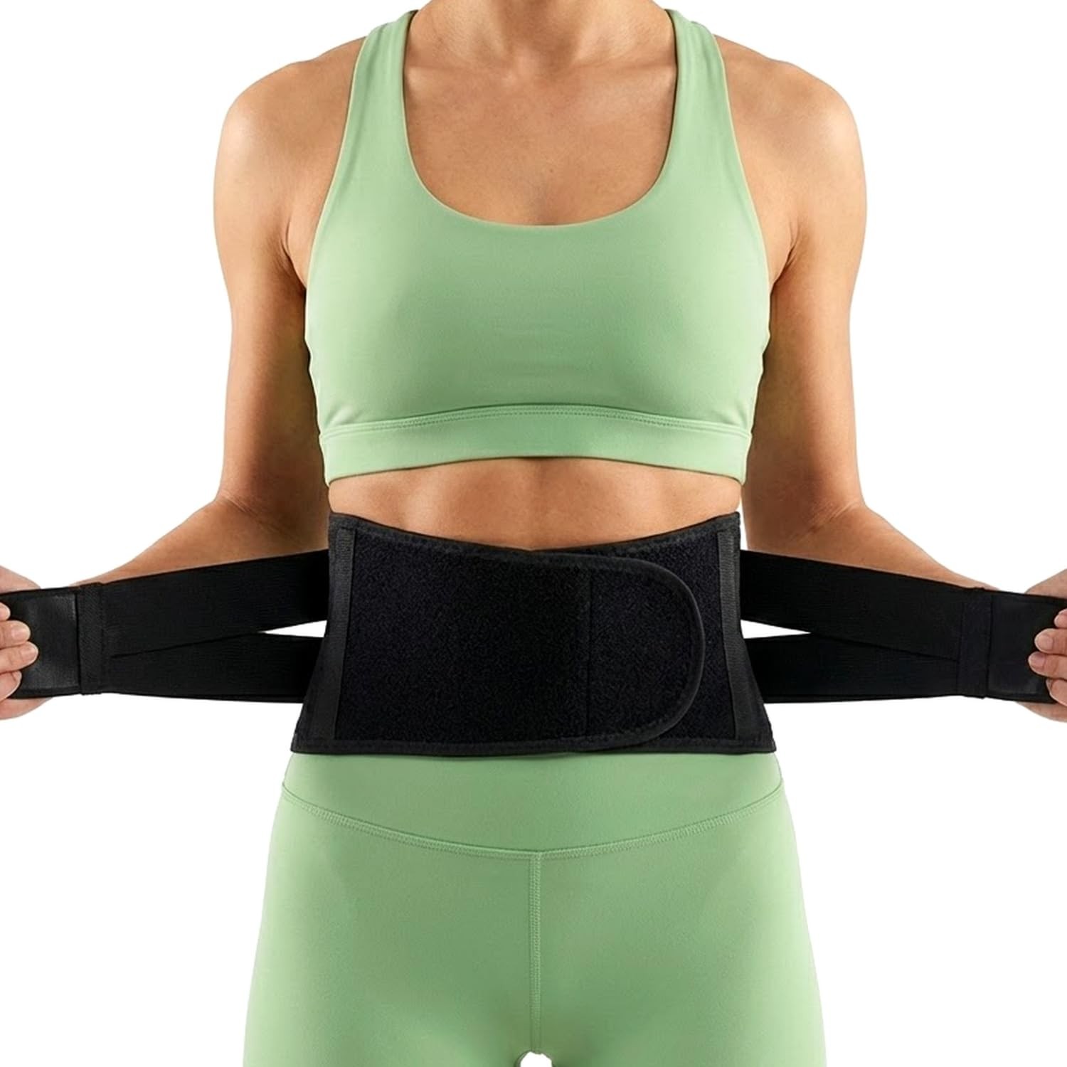Adjustable Back Brace for Lower Pain Women and L/XL(42-51 in), Black