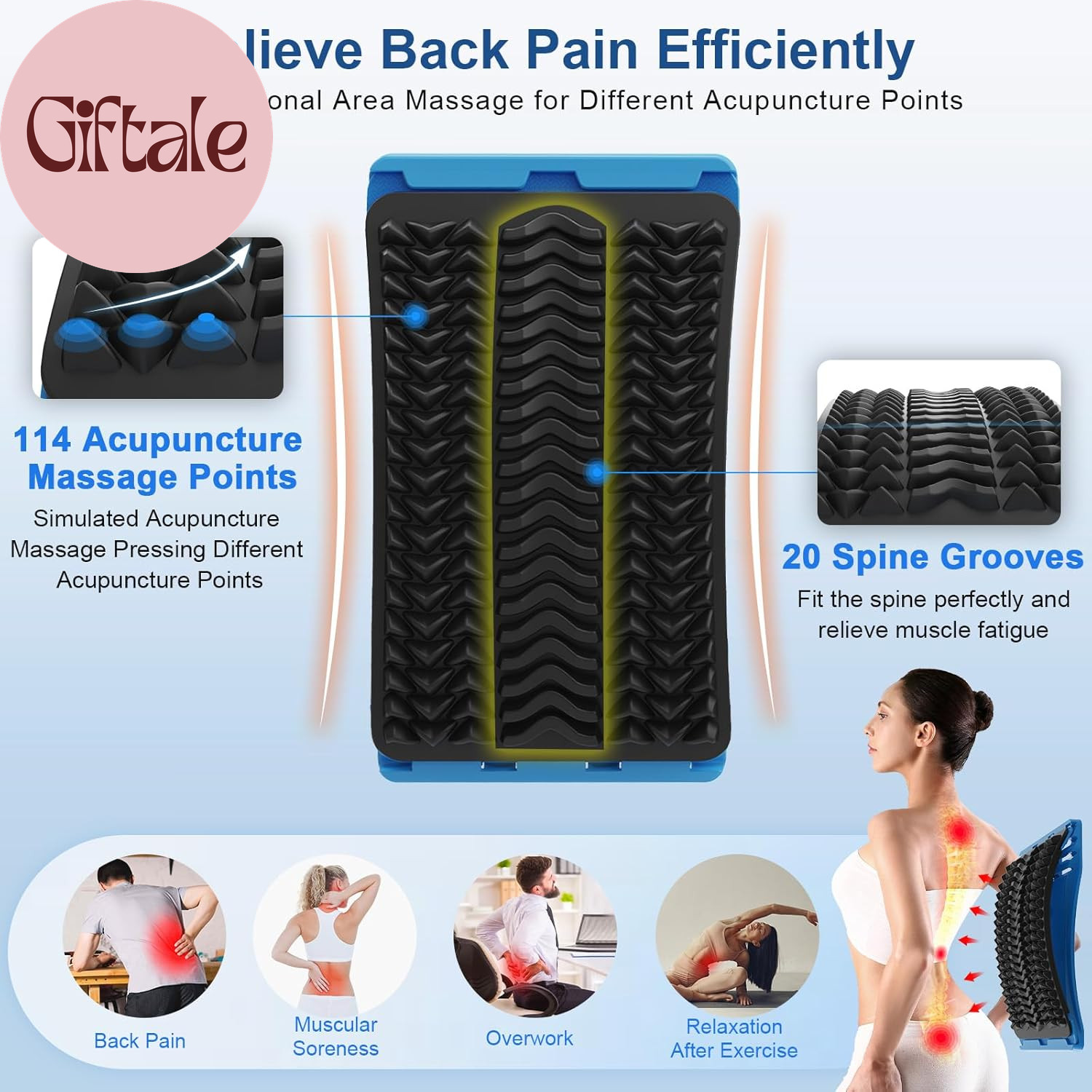 Back Stretcher for Lower Back Pain Relief, Multiple Level Adjustable Arch Lumbar