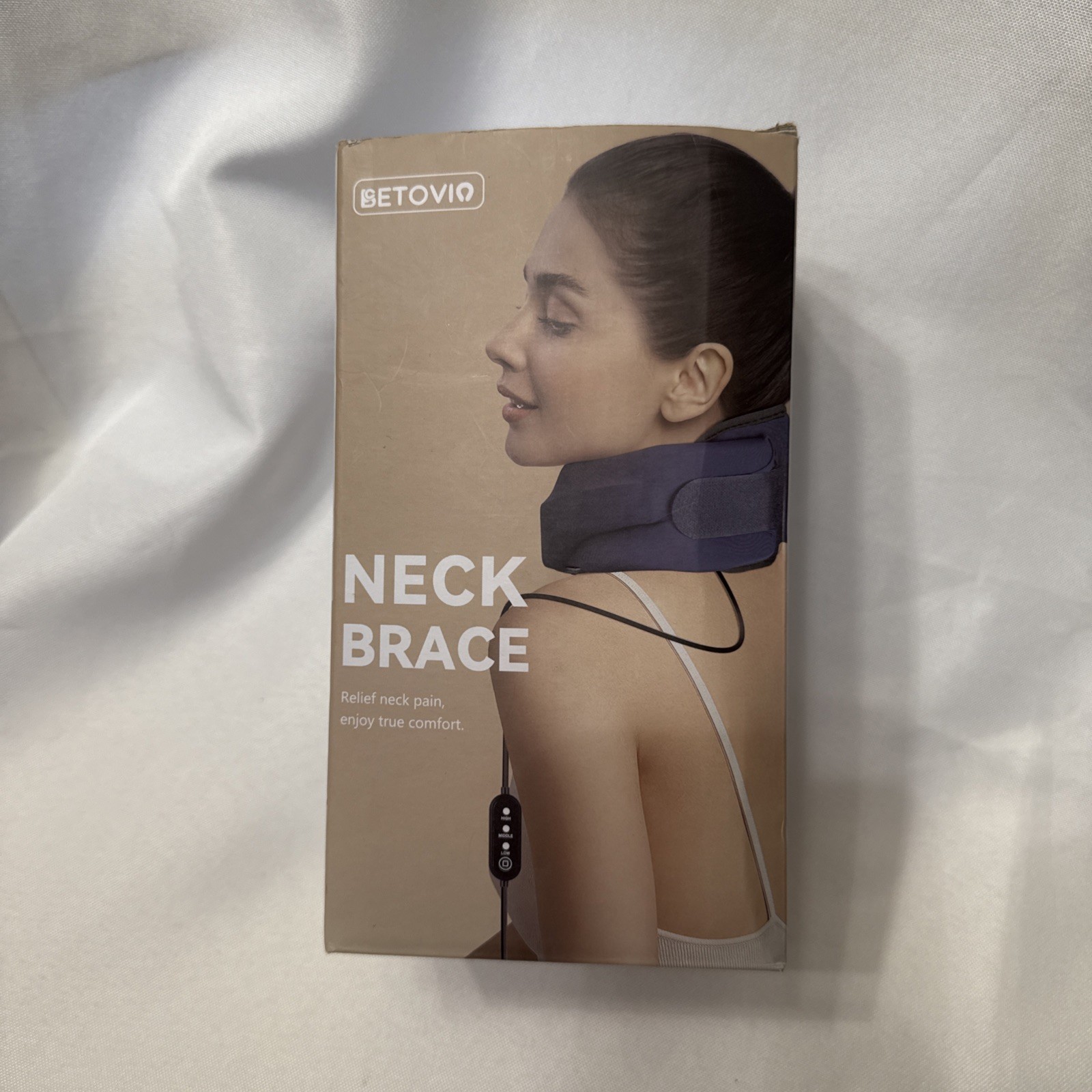 Betovio Neck Brace Cervical W/ Heating Pad Blue-Unisex Sz Medium