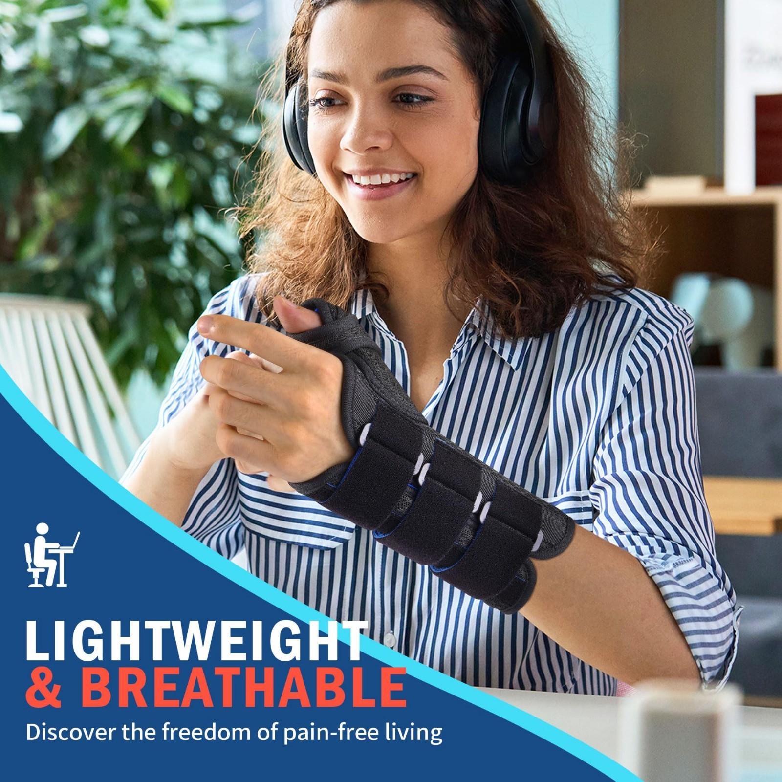 2 Pack Adjustable Wrist Brace with Thumb Support for Left & Right Hand, L/XL
