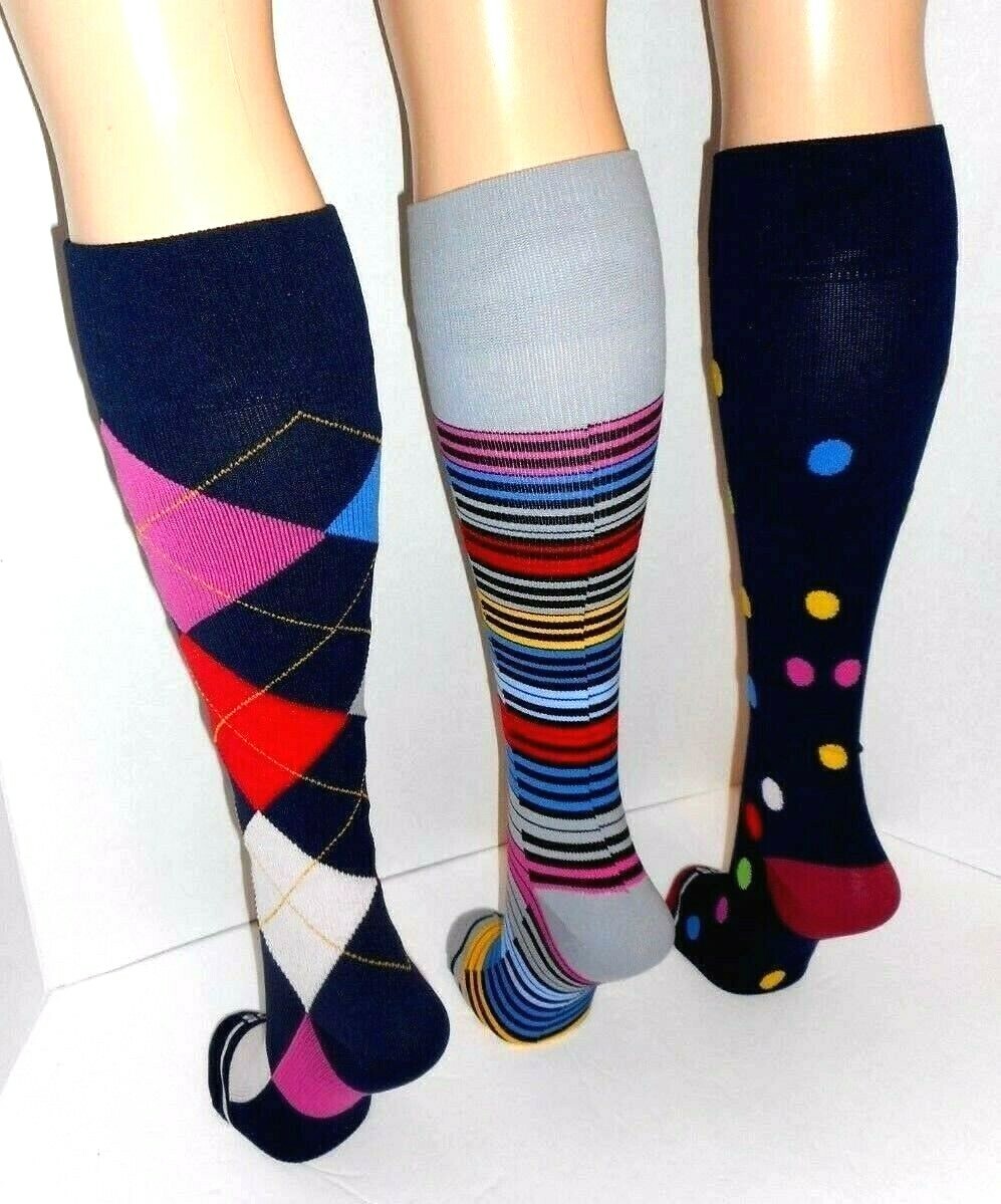 4 Pair 9-11 Compression Socks Support Anti-Fatigue 15-20 mm Hg Sports Travelers