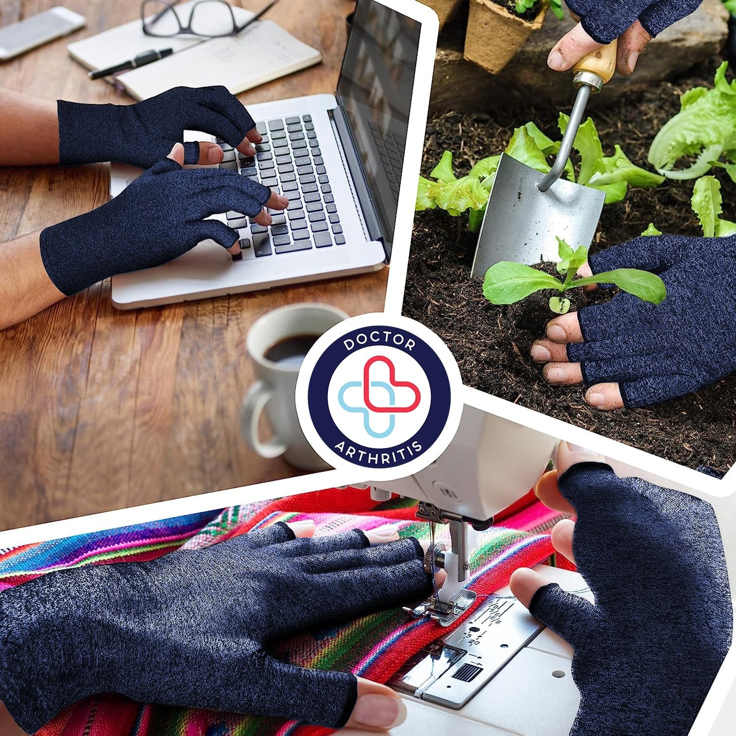 Dr. Arthritis Compression Gloves Small Navy