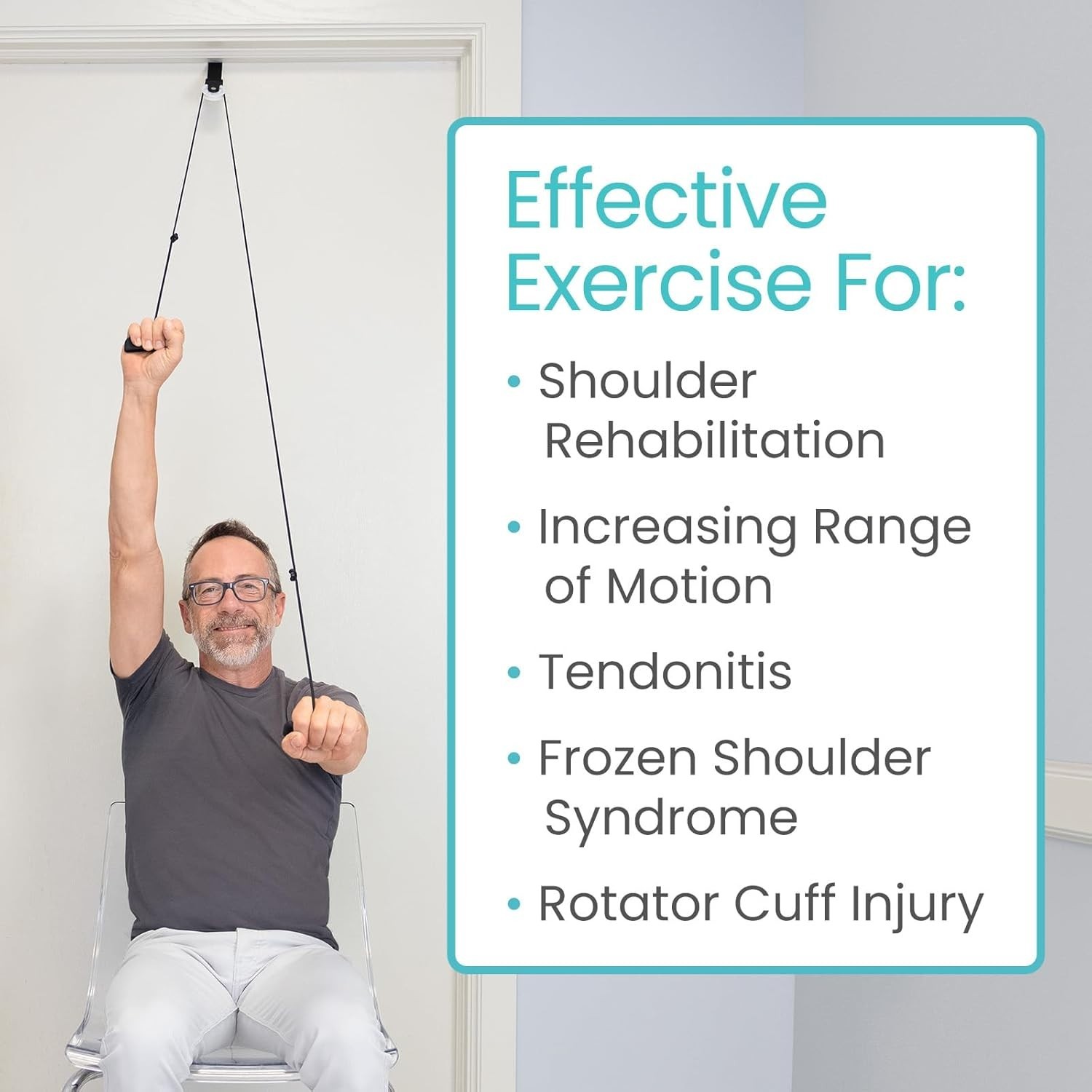 Shoulder Pulley for Physical Therapy – over the Door Pulley for Frozen Shoulder
