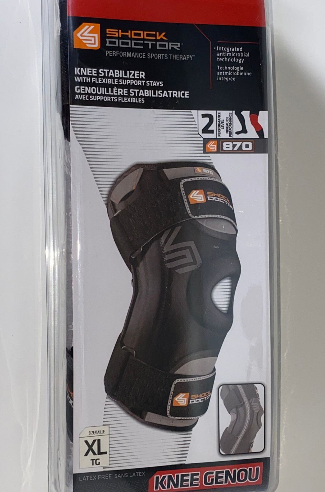 Shock Doctor Ultra Knee Support /Bilateral Hinges – Adult. Black, XL 14.5-15.5”