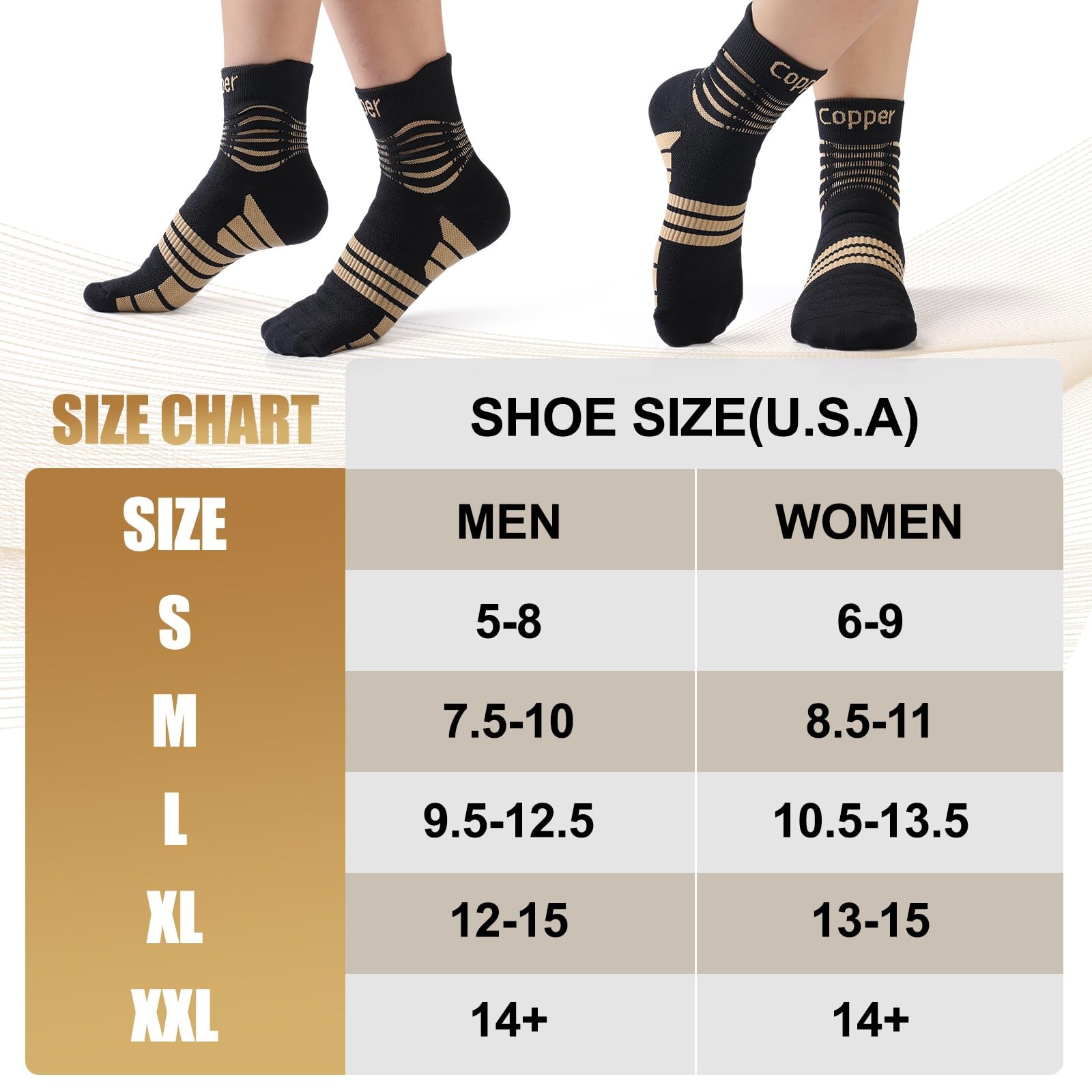 Copper Compression Socks, Medical Ankle Support Socks for Injury Recovery & P…