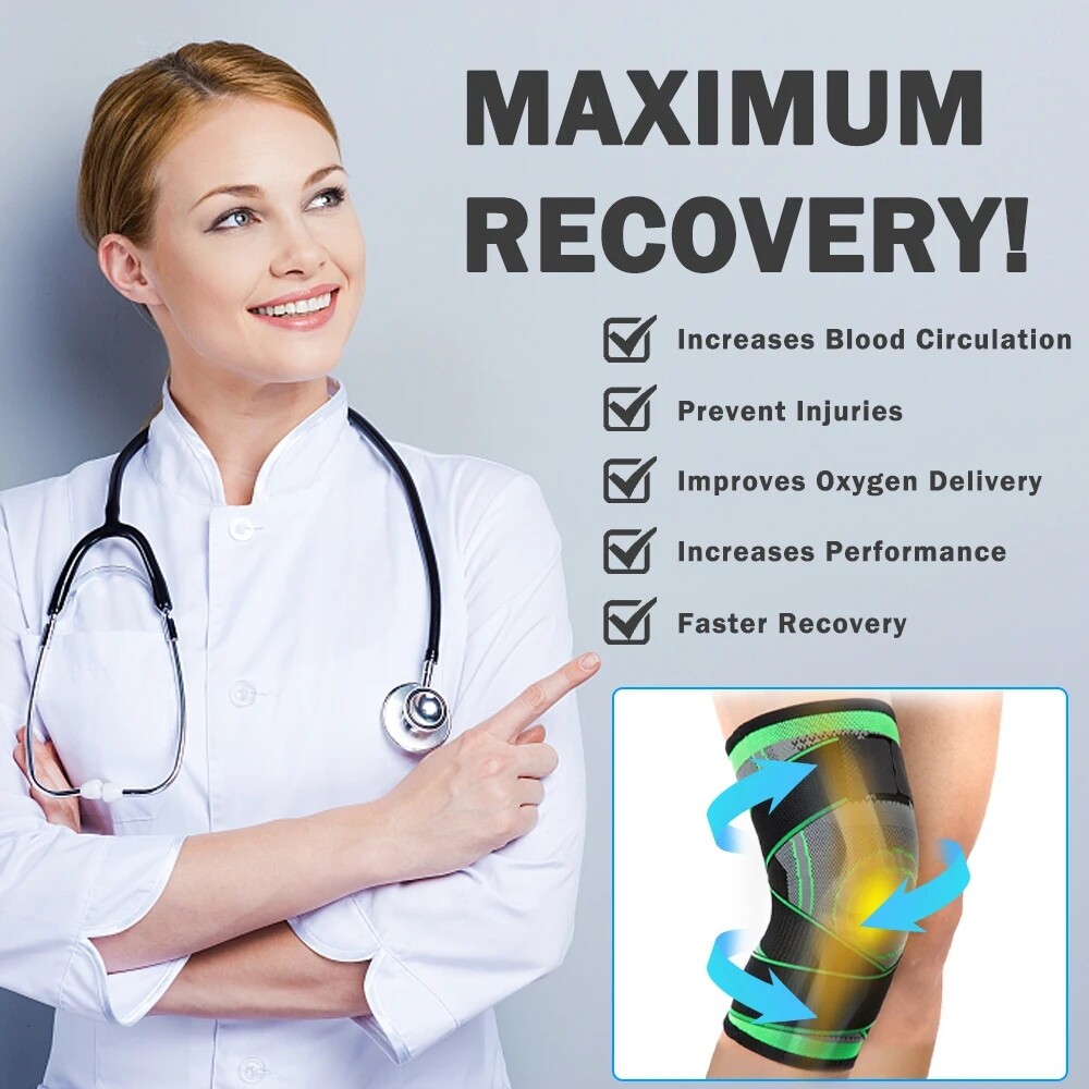 Unisex Knee Pads Brace Sports Support Arthritic Joints Compression Sleeve Gym US