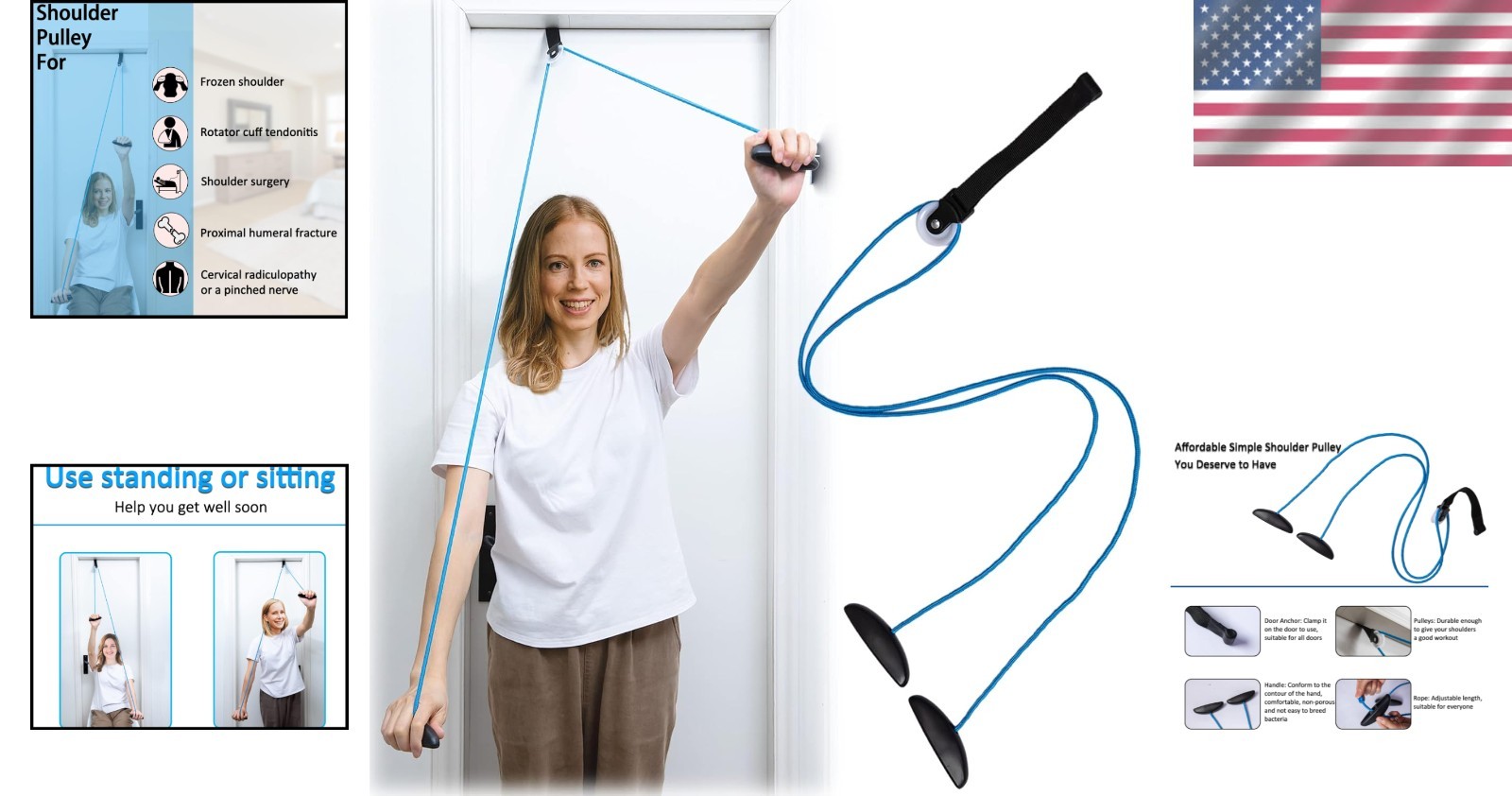 Manual Over-the-Door Shoulder Pulley – Durable Rehab Equipment for Pain Relief