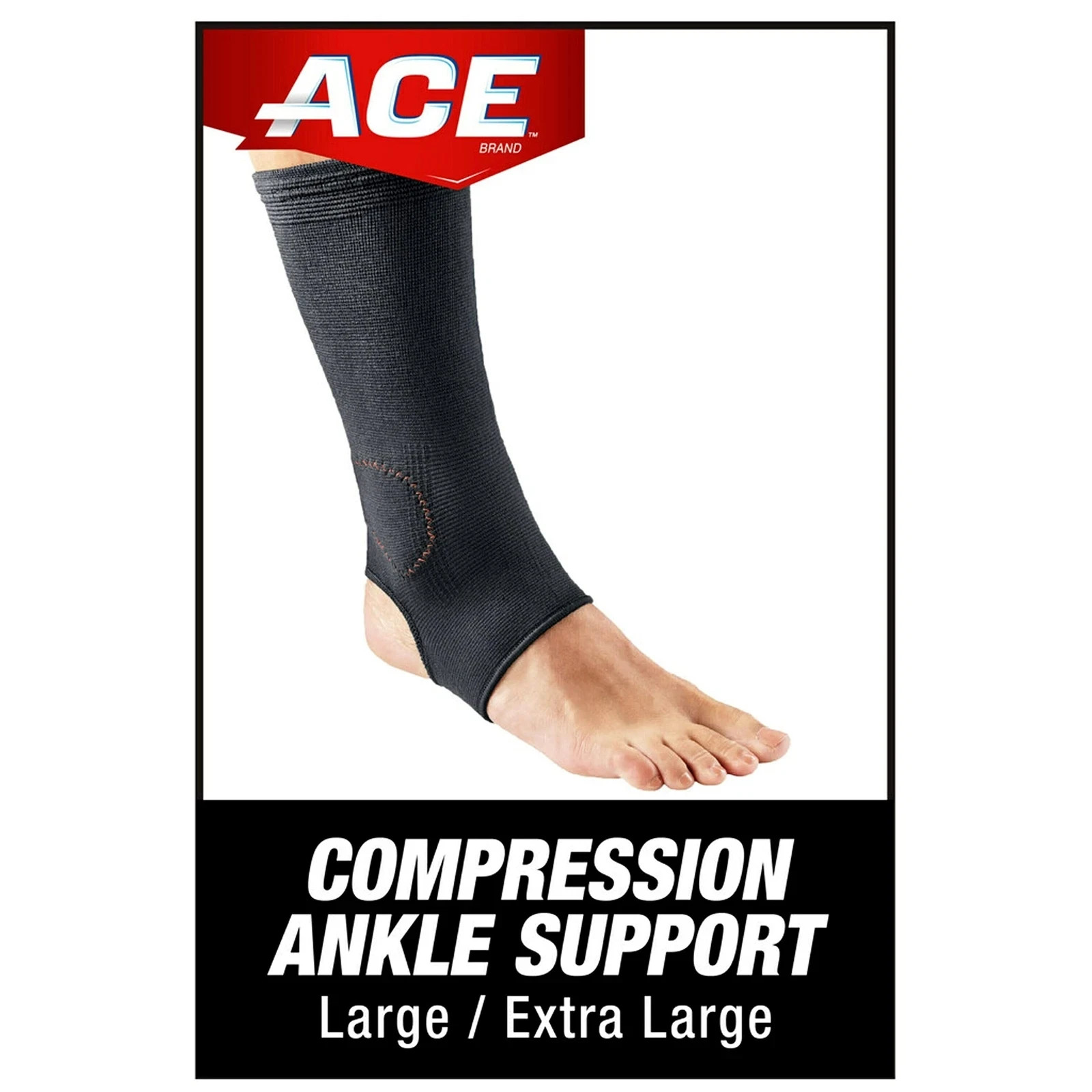 Large X Large (L / XL) Black Orthopedic Ankle Brace Compression Support Neoprene