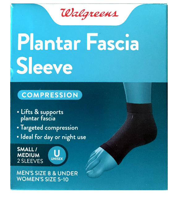 Plantar Fascia Compression Sleeve, Small/Medium 2 Sleeves Unisex