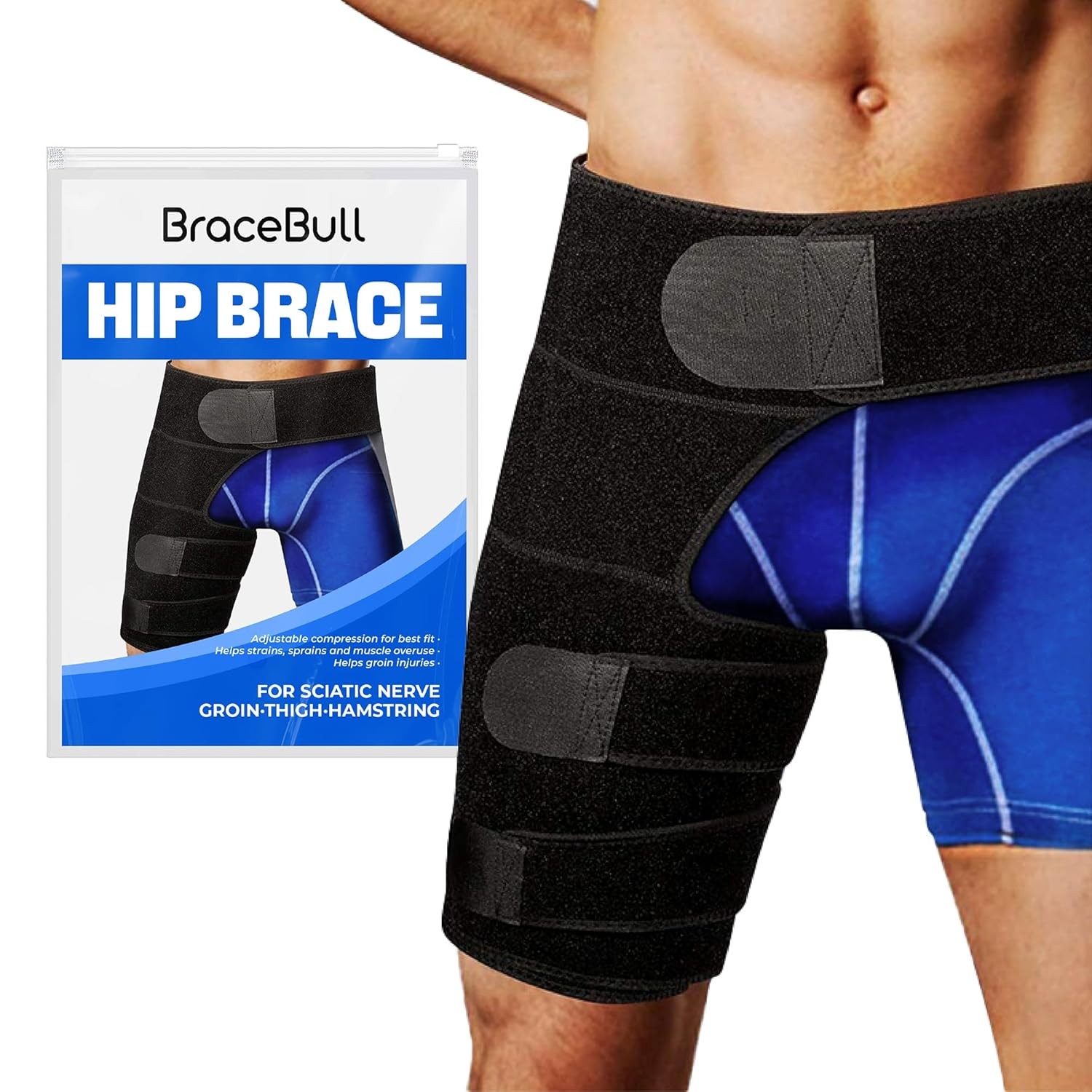 Hip Brace, Sciatica Pain Relief Devices, Brace for Women Men, Hips Black