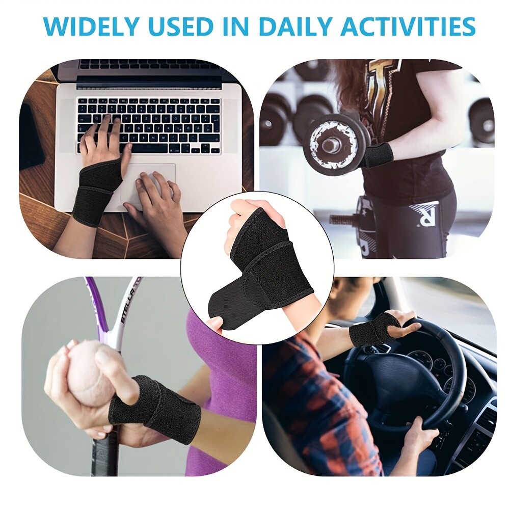 Wrist Support Braces (2 Pack), Adjustable Compression Wraps for Tendonitis, Carp
