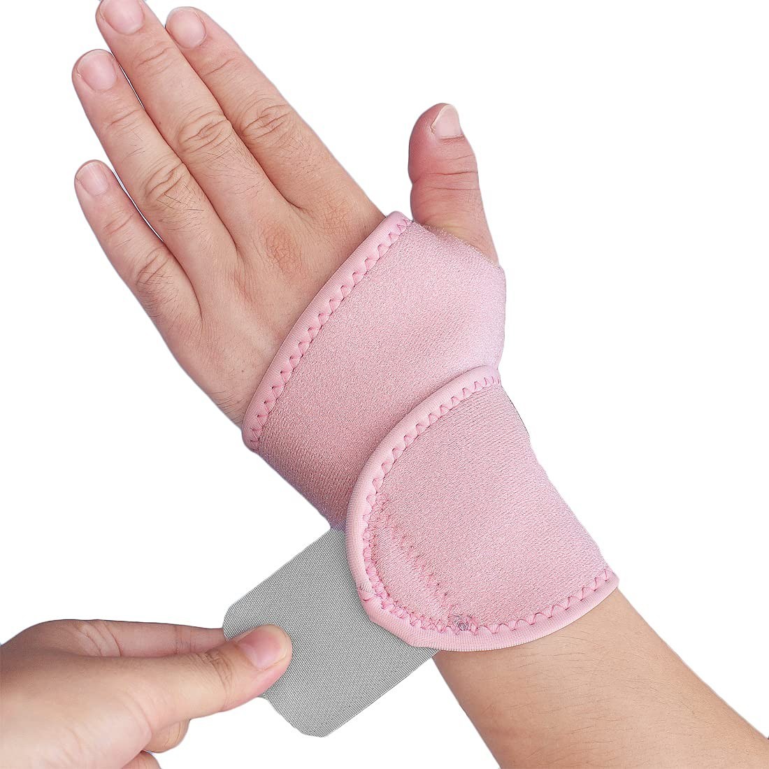 Comfortable Carpal Tunnel Wrist Wrap Set – Adjustable & Non-Slip, Pink, 2 Count