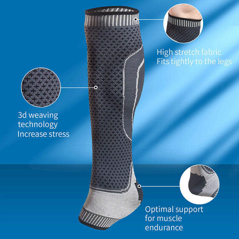 Calf Compression Sleeve Ankle Brace Leg Support Socks Foot Fasciitis Pain Relief