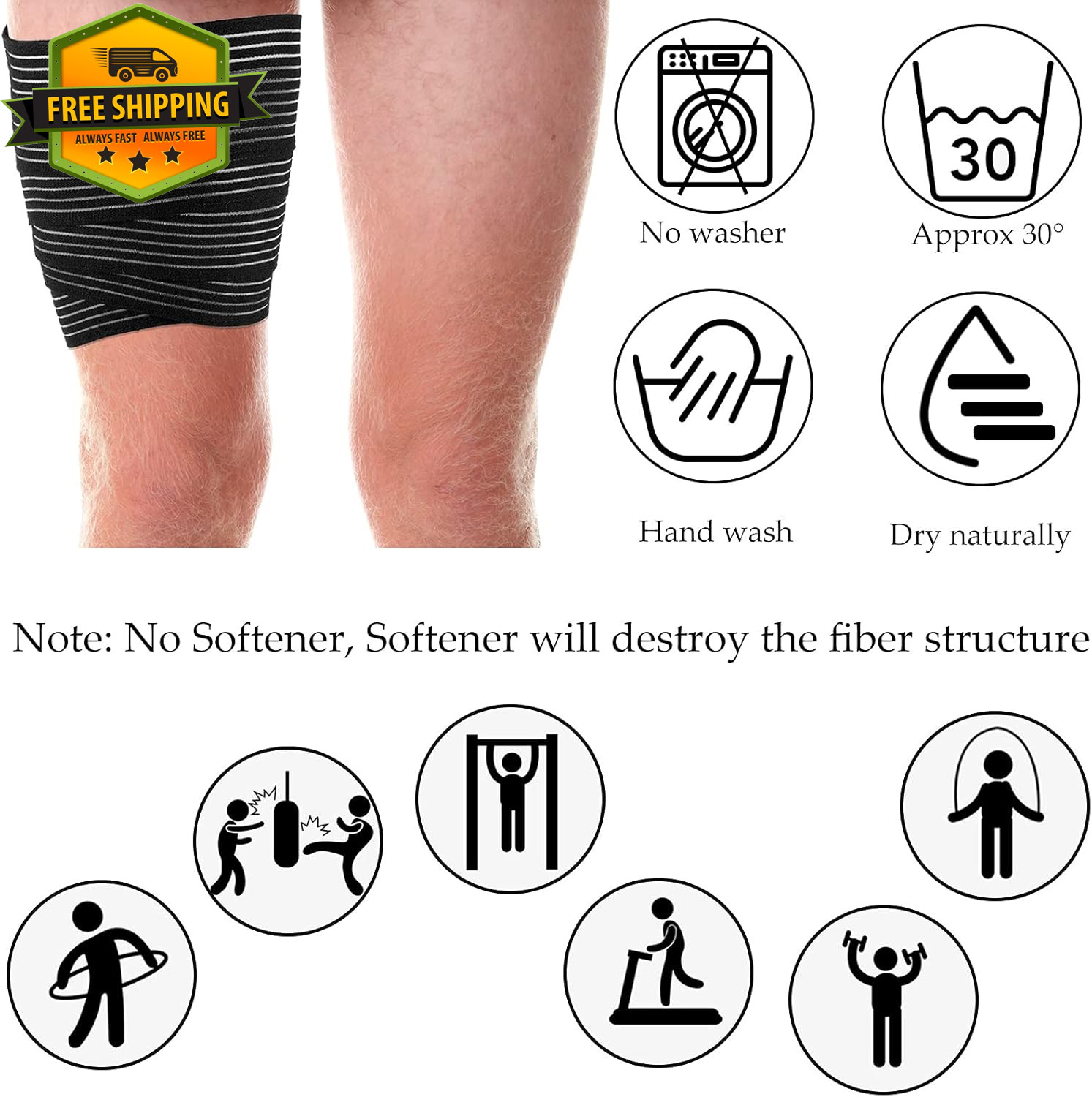 Calf Compression Wrap Adjustable Leg Support Sleeve Shin Splint Pain Relief