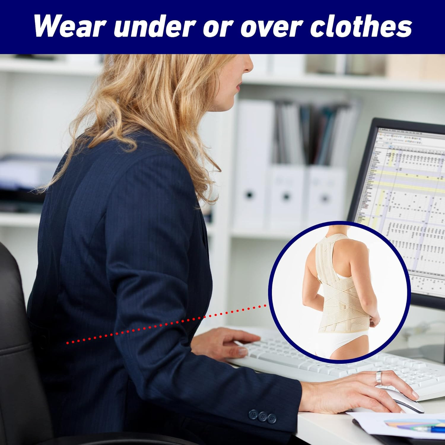 Dorsolumbar Support Brace – Back Support for Early Kyphosis, Rounded Shoulders,