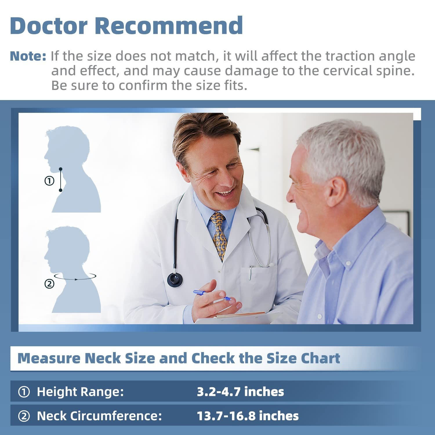 Cervical Neck Traction Device with Electric Pump – Adjustable Pain Relief Stretc