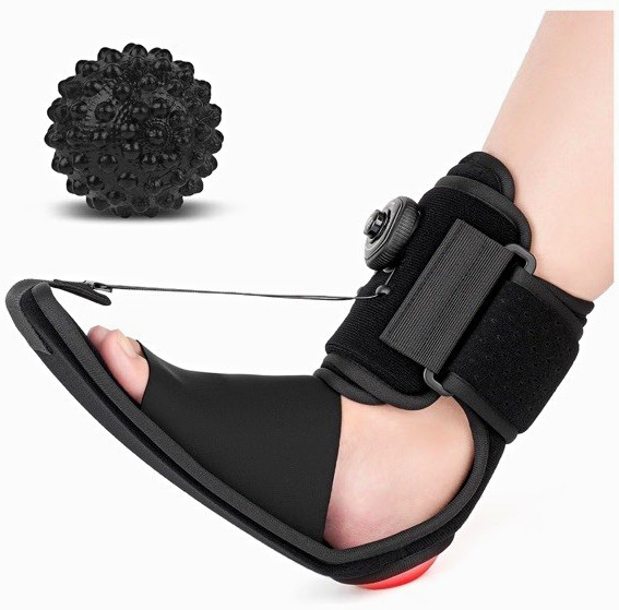 Hayruoy Adjustable Plantar Fasciitis Night Splint Foot & Ankle Brace Black