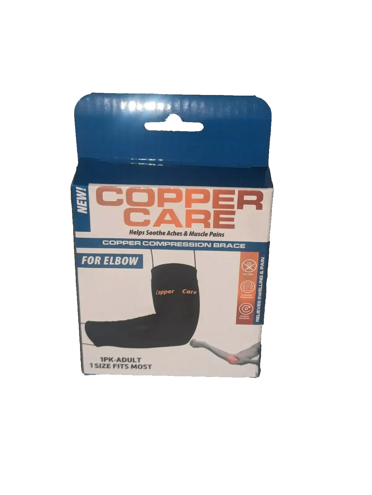 Copper Care Copper Compression Brace for Elbow 1 Pack Adult 1 Size Fits Most nip
