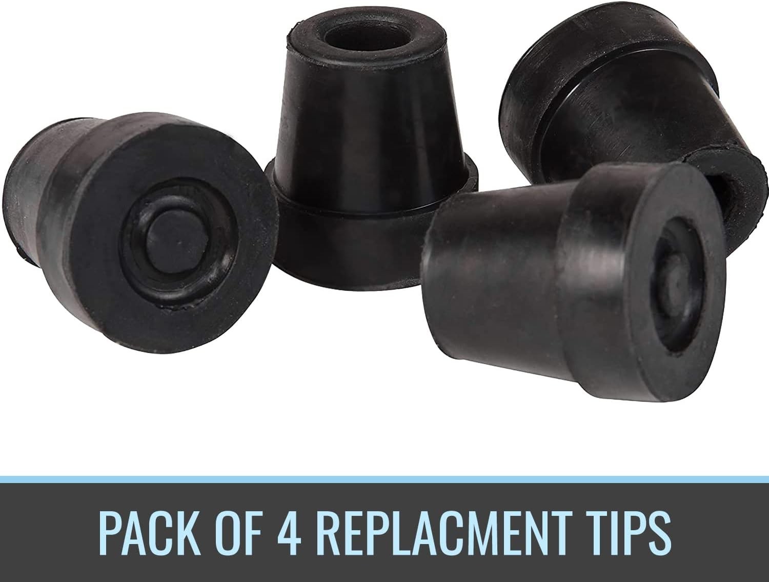 Heavy Duty No-Slip Quad Cane Tips Replacement (4 CT)