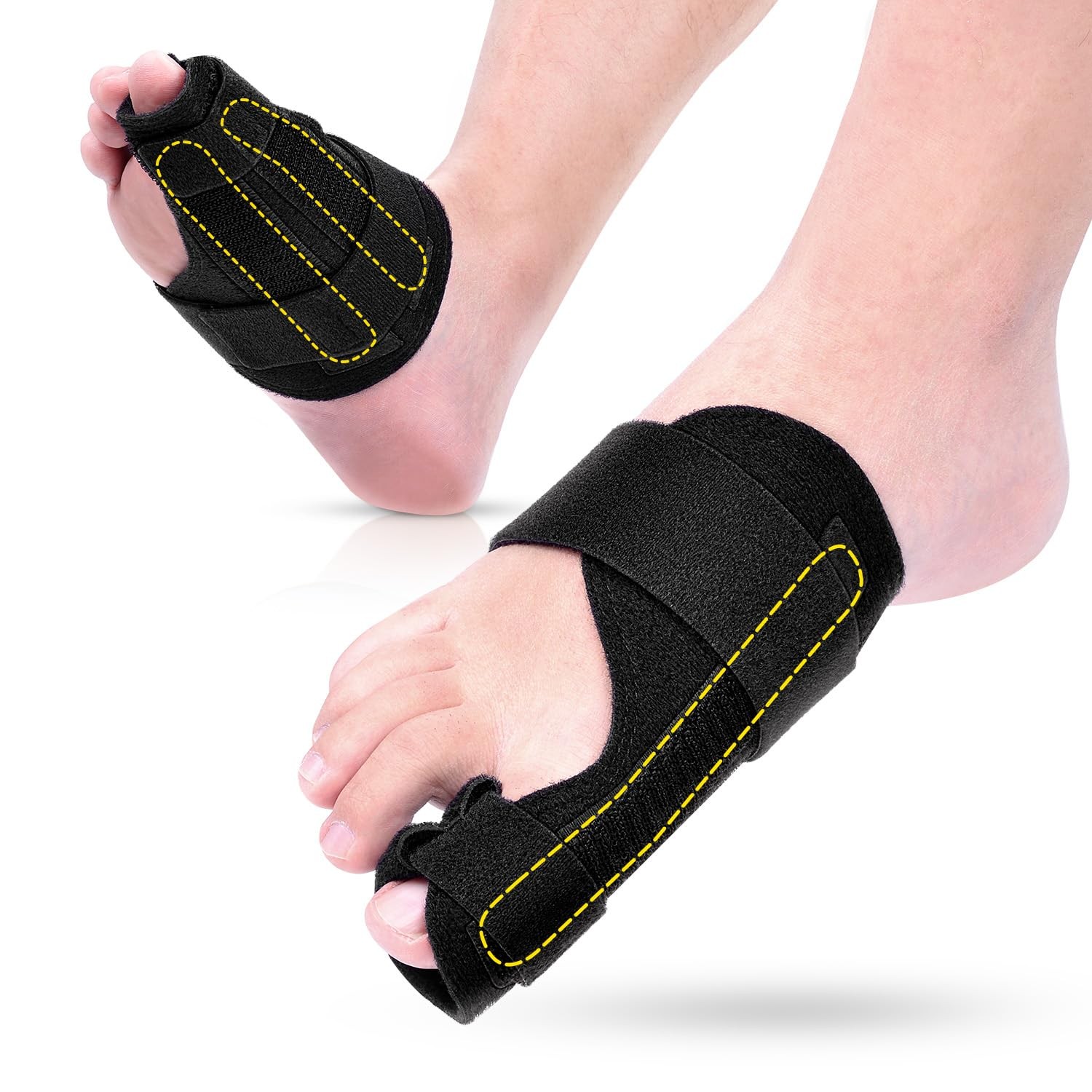 Big Toe Splint for Women & Men, Broken Big Toe Support Brace for Big Right Black
