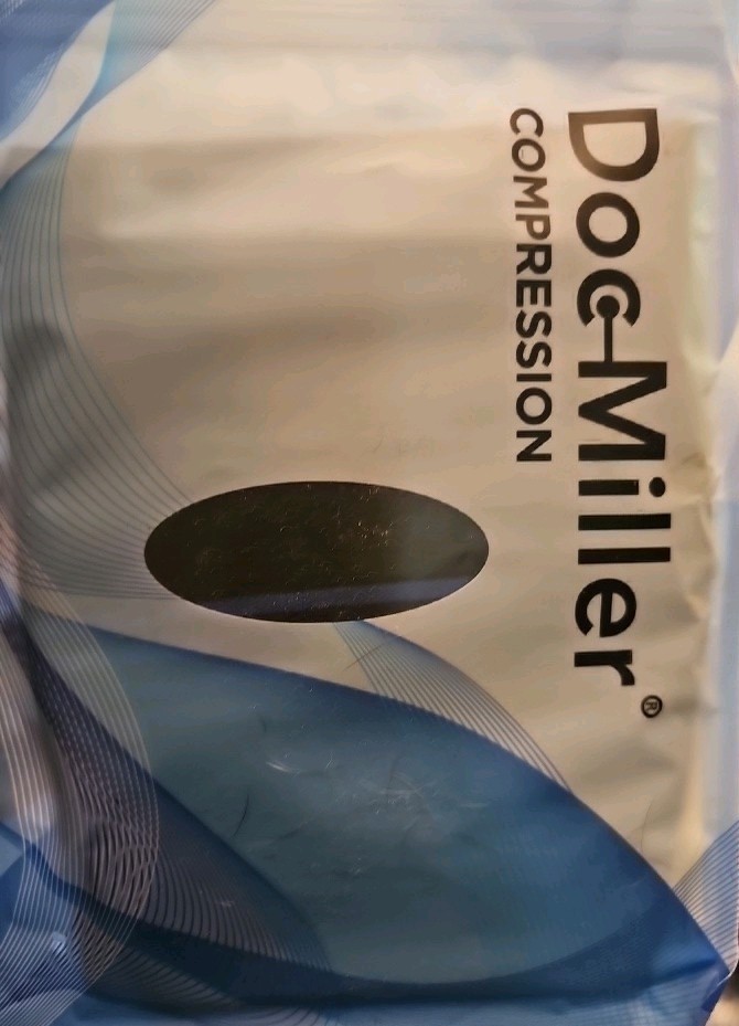1 Pair DOC-MILLER Gray Calf Compression Sleeves 20-30 MMHg Recovery sz L NEW