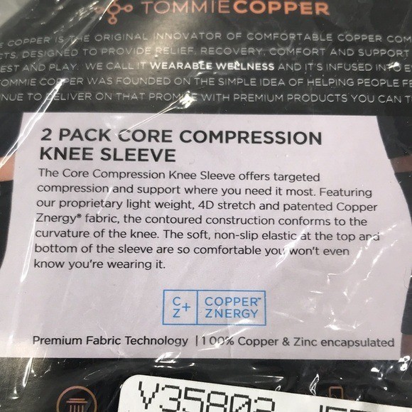 Tommie Copper 2 pairs of Gray Compression Knee Sleeves Size Small New